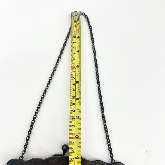 Antique German Silver Mesh Purse 6" x 5.5" with 9" Strap Drop - Picture 8 of 11